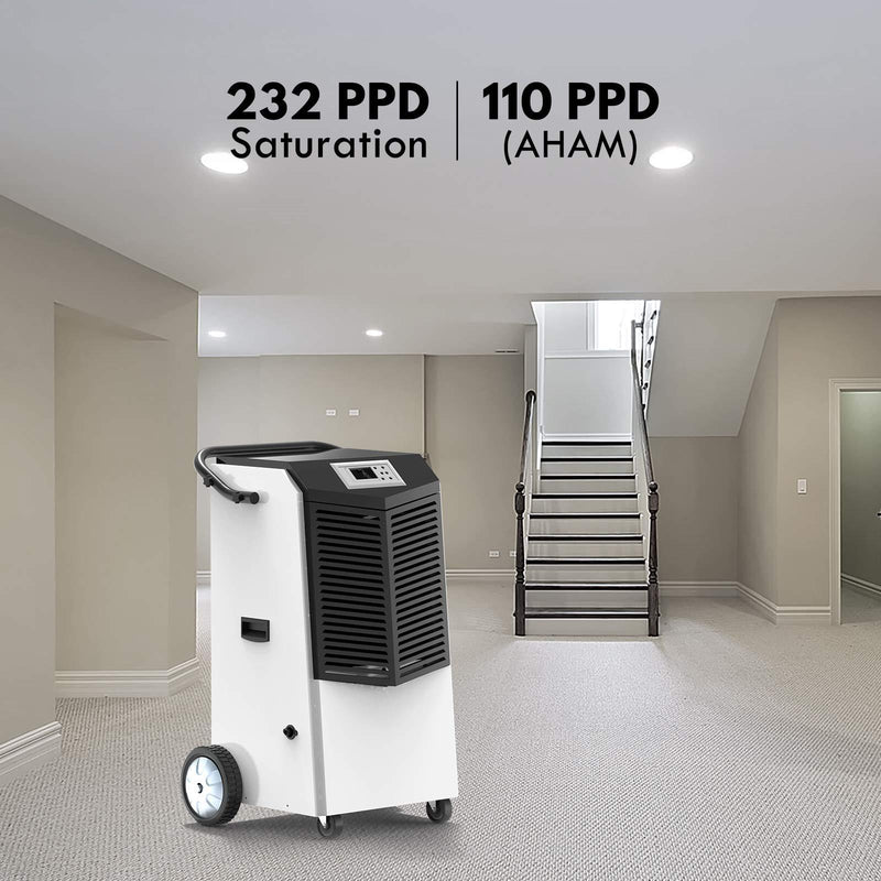 232 Pints Commercial Dehumidifier for Water Damage Restoration | Moiswell V232 - Colzer